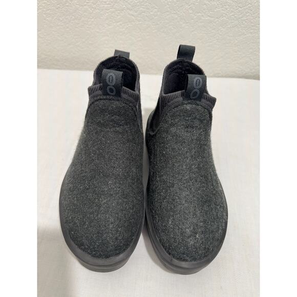 Oofos Womens Sz 6 Oomega Londoner Recovery Boots EU Sz 7 Gray Black Booties - Picture 7 of 9